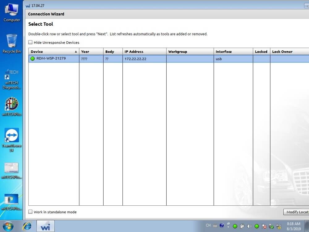 WiTech MicroPod 2 Software Display