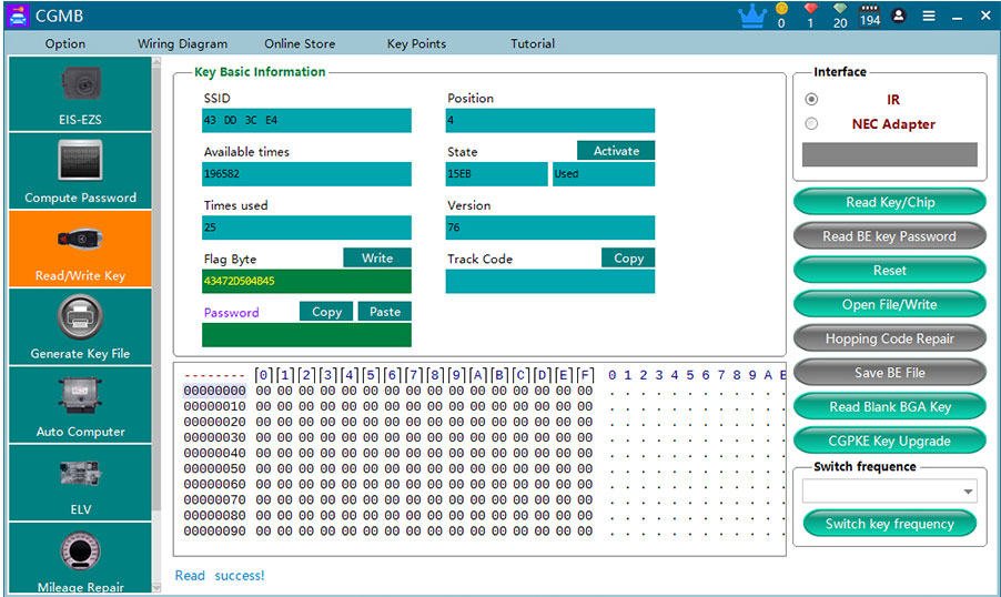 CGDI MB Key Programming via OBD and IR 2