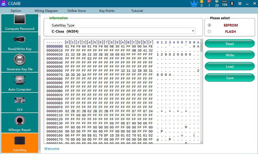 CGDI MB Read and Write Gateway Data: