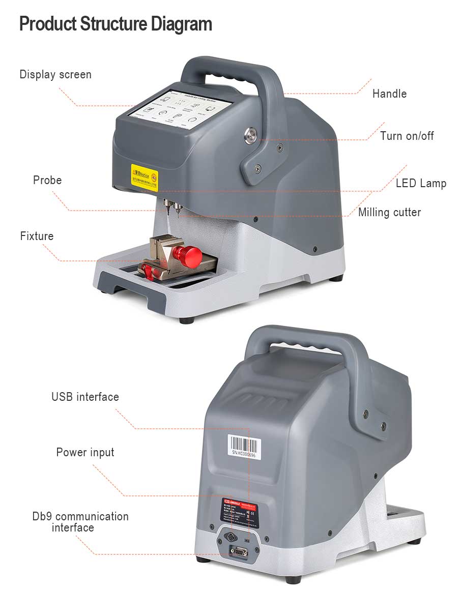 CG Godzilla CG007 Automotive Key Cutting Machine SIZE