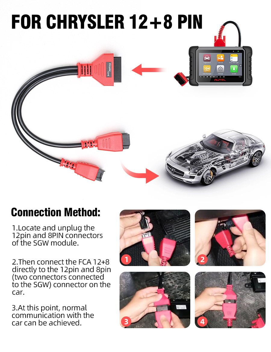 How to Use OBDSTAR FCA 12+8 Universal Adapter