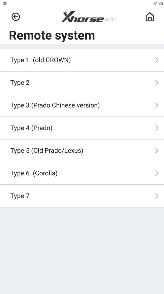 Xhorse FT OBD App Menu Display 3