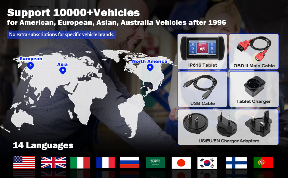 XTOOL InPlus IP616 Vehicle Coverage